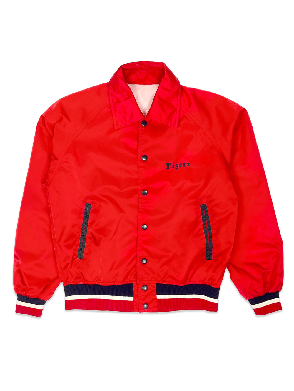 Vintage Hanshin Tigers Descente Red Satin 1970s Japanese Baseball Jacket